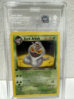 2000 Pokemon TEAM ROCKET 1st Edition DARK ARBOK 19/82 TAG graded 9 Mint - Image 1
