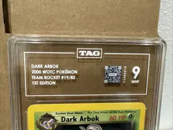 2000 Pokemon TEAM ROCKET 1st Edition DARK ARBOK 19/82 TAG graded 9 Mint - Image 3
