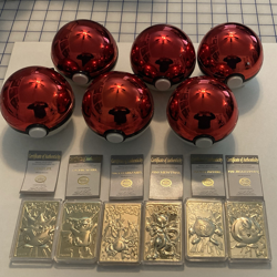 1999 Burger King POKEMON 23K Gold-Plated Cards, Balls, & COA, lot of 6 - Image 1