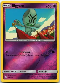 ELGYEM 90/236 UNCOMMON UNIFIED MINDS POKEMON REVERSE HOLO LP - Image 1