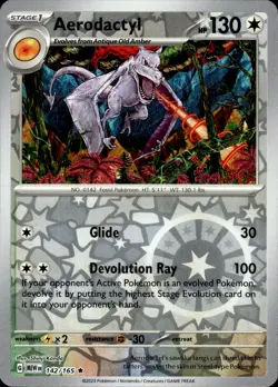 Aerodactyl - Reverse Holo Rare - Scarlet & Violet 151 142/165 - MINT - Pokemon - Image 1