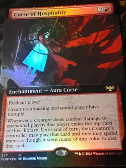 Curse of Hospitality Extended Art FOIL , Innistrad CV, LP, MTG , FREE SHIPPING - Image 3