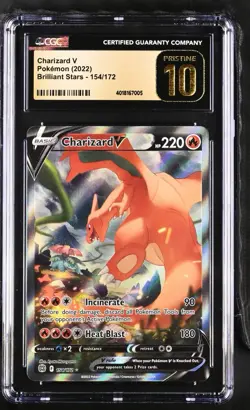 2022 POKEMON BRILLIANT STARS ULTRA RARE #154 CHARIZARD V CGC 10 PRISTINE - Image 1