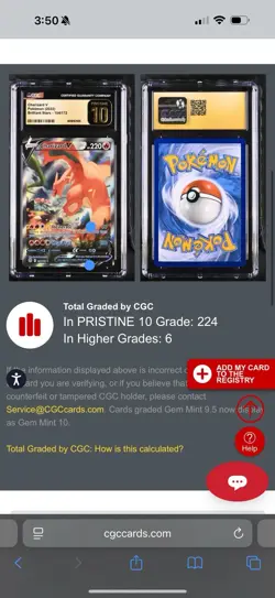 2022 POKEMON BRILLIANT STARS ULTRA RARE #154 CHARIZARD V CGC 10 PRISTINE - Image 3