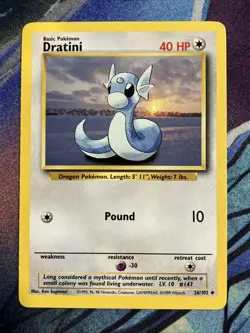 Pokemon 1999 Base Set Unlimited: Dratini (26/102) LP - Image 1