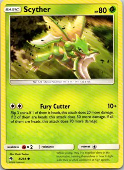 Scyther 3/214 Lost Thunder Pokemon TCG Common NM - Image 1