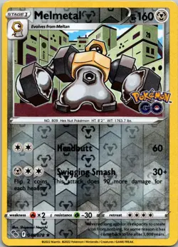 Melmetal 046/078 Pokemon GO Pokemon TCG Holo Rare NM - Image 1