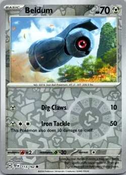 Beldum 113/162 Temporal Forces Pokemon TCG Reverse Holo C NM - Image 1