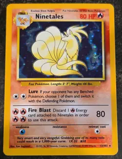 NINETALES 12/102 Pokemon TCG HOLO RARE BASE SET - Image 1