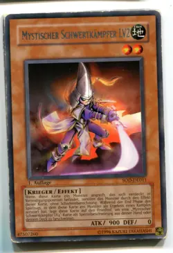 Yu-Gi-Oh! PLAYED/POOR Mystischer Schwertkampfer LV2 Rare - Image 1