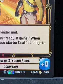 Star Wars Unlimited Shadow Of Stygeon Prime LAW 77/264 RARE Card - Lawless Time - Image 5
