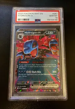 2025 POKEMON WHT EN-WHITE FLARE #067/086 HYDREIGON EX PSA 10 - Image 1