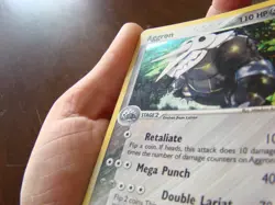 Pokemon Card Aggron 1/102 Holo Rare - Lightly Played Small Crease - Image 4