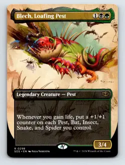 Blech, Loafing Pest (Borderless) R Secrets of Strixhaven 298 NM - Image 1