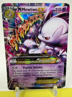 M Mewtwo EX 64/162 XY Breakthrough 2016 Pokemon Heavily Played P3 - Image 2