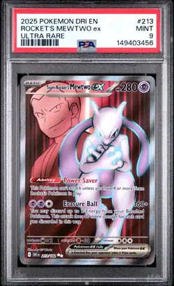 Team Rocket's Mewtwo ex - PSA 9 - Destined Rivals 213/182 - Pokemon - Image 1