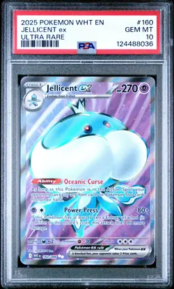 2025 POKEMON WHT EN-WHITE FLARE ULTRA RARE #160 JELLICENT EX PSA 10 - Image 1