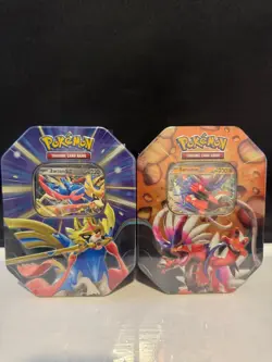 Pokemon Slashing Legends EX Tins Zacian Koraidon Sealed Tins, Set of 2 - Image 1