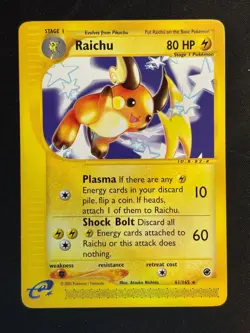 Raichu 61/165 Rare Expedition Base Set Pokemon Near Mint - Image 1