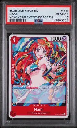 Nami (2025 New Year Event Participant) ST01-007 One Piece Promo - PSA 10 - Image 1