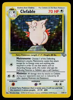 Pokemon Card - Clefable Jungle 1/64 Holo Rare - Image 1