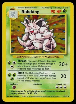 Pokemon Card - Nidoking Base Set Unlimited 11/102 Holo Holo Rare - Image 1