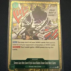 Bandai One Piece Card Game Demon Aura Asura OP12-037 Rare Foil Event Legacy of … - Image 1
