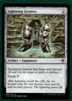 LIGHTNING GREAVES COMMANDER 2016 C16 UNCOMMON ARTIFACT EQUIPMENT LP MTG 260 - Image 1