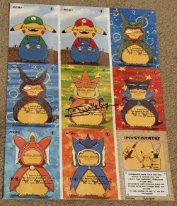 Pokemon PokeDerp Parody/Derpy/FanArt Uncut Sheet Set of 3 Signed By Jwillyguy - Image 4