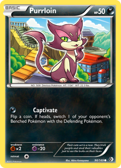 Purrloin 90/149 Common | Boundaries Crossed | Pokemon Card - Image 1