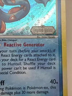 DAMAGED Huntail 18/92 Reverse Holo Legend Maker AUTHENTIC Pokemon Card - Image 4