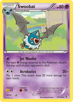 Swoobat 71/149 Rare | Boundaries Crossed | Pokemon Card - Image 1
