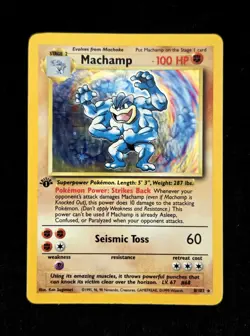 Pokemon TCG Machamp 8/102 Deck Exclusives Holo Rare 100 HP 1999 English Sugimori - Image 1