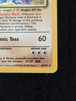 Pokemon TCG Machamp 8/102 Deck Exclusives Holo Rare 100 HP 1999 English Sugimori - Image 4