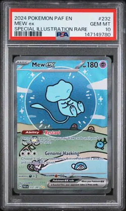 2024 POKEMON PAF EN-PALDEAN FATES SPECIAL ILLUSTRATION RARE #232 MEW EX PSA 10 - Image 1