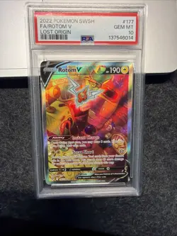 Pokemon Rotom V (Alternate Full Art) 177/196 Swsh11: Lost Origin Holo PSA 10 - Image 1