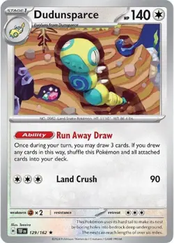 Dudunsparce 129/162 Rare Pokemon SV05: Temporal Forces NM - Image 1