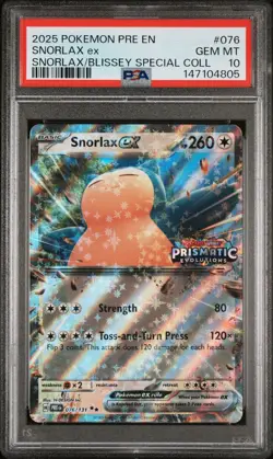 Pokemon TCG Snorlax/Blissey Special Collection Stamped Snorlax ex PSA 10 GEM!! - Image 1