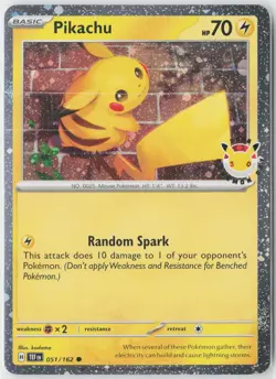 Pikachu 051/162 Common Temporal Forces Pokemon Near Mint - Image 1