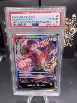 One Piece Monkey D Luffy 3rd anniversary Tournament PSA 10 - Image 1
