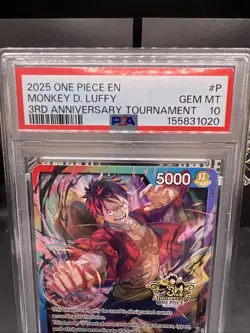 One Piece Monkey D Luffy 3rd anniversary Tournament PSA 10 - Image 3