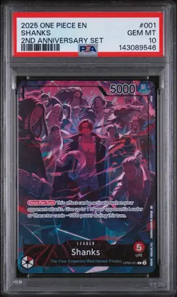 2025 ONE PIECE ENGLISH VERSION 2ND ANNIVERSARY SET Shanks PSA 10 TCG - Image 1