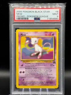 PSA 9 2000 Black Star League Promo Pokemon Card Mew 8 - MINT! - Image 1
