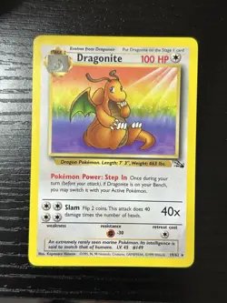 1999 Pokemon TCG Fossil - Dragonite Card 19/62 - Non-Holo - Near Mint - - Image 3