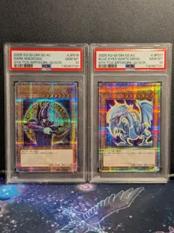 Konami Dark Magician 25th Secret Rare Blue Eyes White Dragon PSA10 Card - Image 1