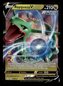 Rayquaza V 110/203 Ultra Rare Evolving Skies Pokemon Card - Image 2
