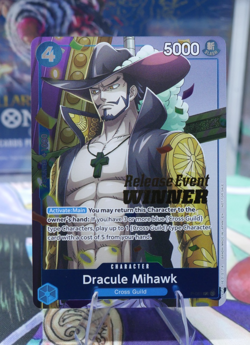 Dracule Mihawk (OP-11 Release Event Winner) #P-081 One Piece Foil Promotion Card - Image 1
