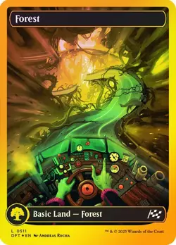 Forest First Place Foil Full Art Aetherdrift NM MTG - Image 1