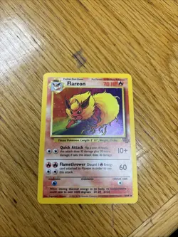 Pokemon TCG Flareon Jungle 3/64 Holo Unlimited Holo Rare - Image 1