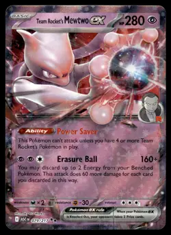 TEAM ROCKET'S MEWTWO EX - 079/217 Double Rare ME: Ascended Heroes Pokemon NM - Image 1